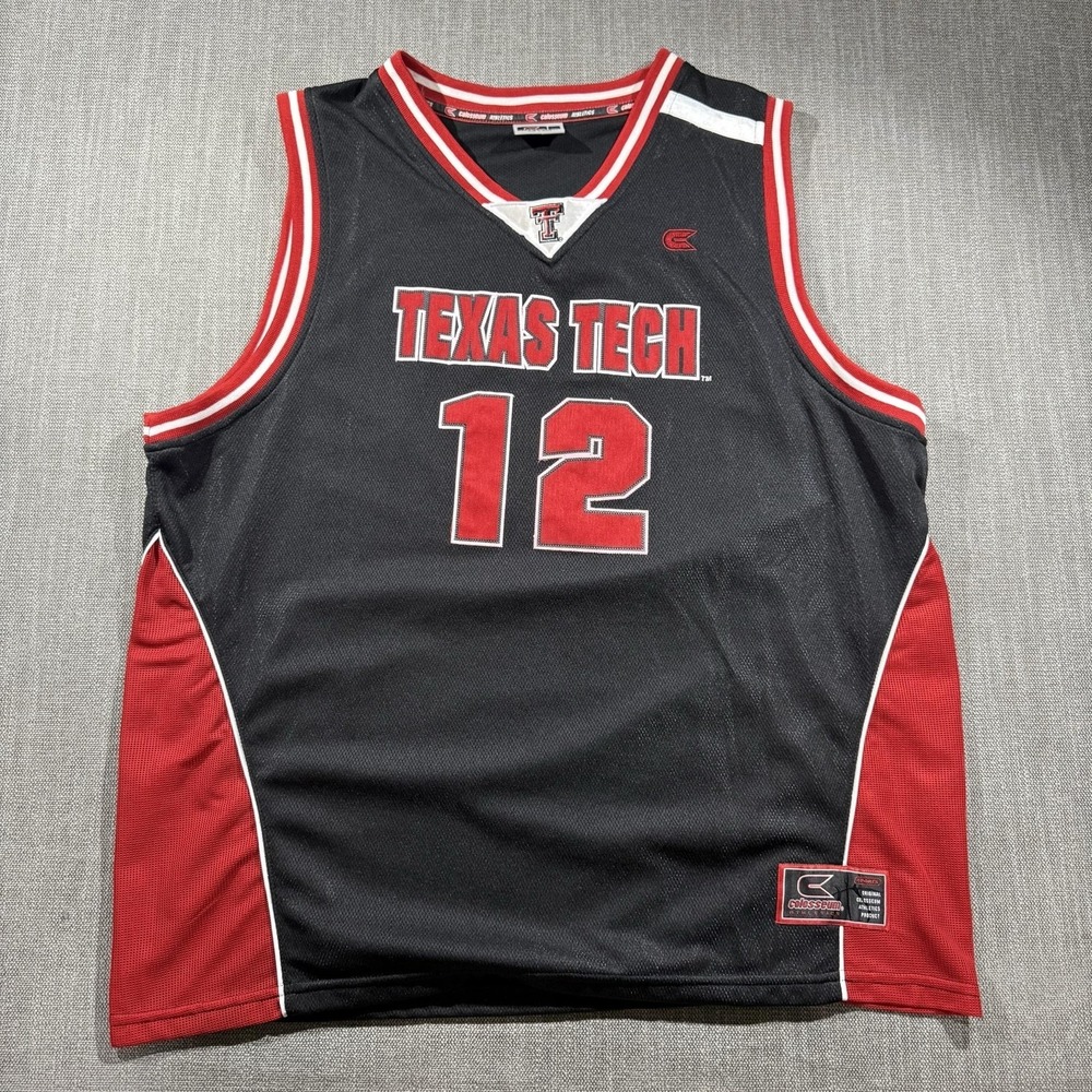 Texas Tech Red Raiders Jersey Mens XL Black Red NCAA Basketball Colosseum 12